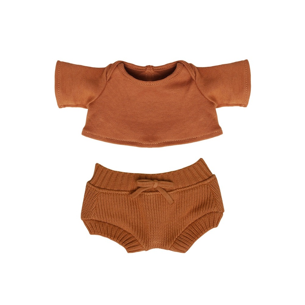 NEW Olli Ella Dinkum Doll Snuggly Set Toffee Doll Clothes Outfit Set 14” Doll